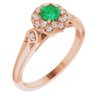 14K Rose Emerald and .10 CTW Diamond Ring Ref 11925772